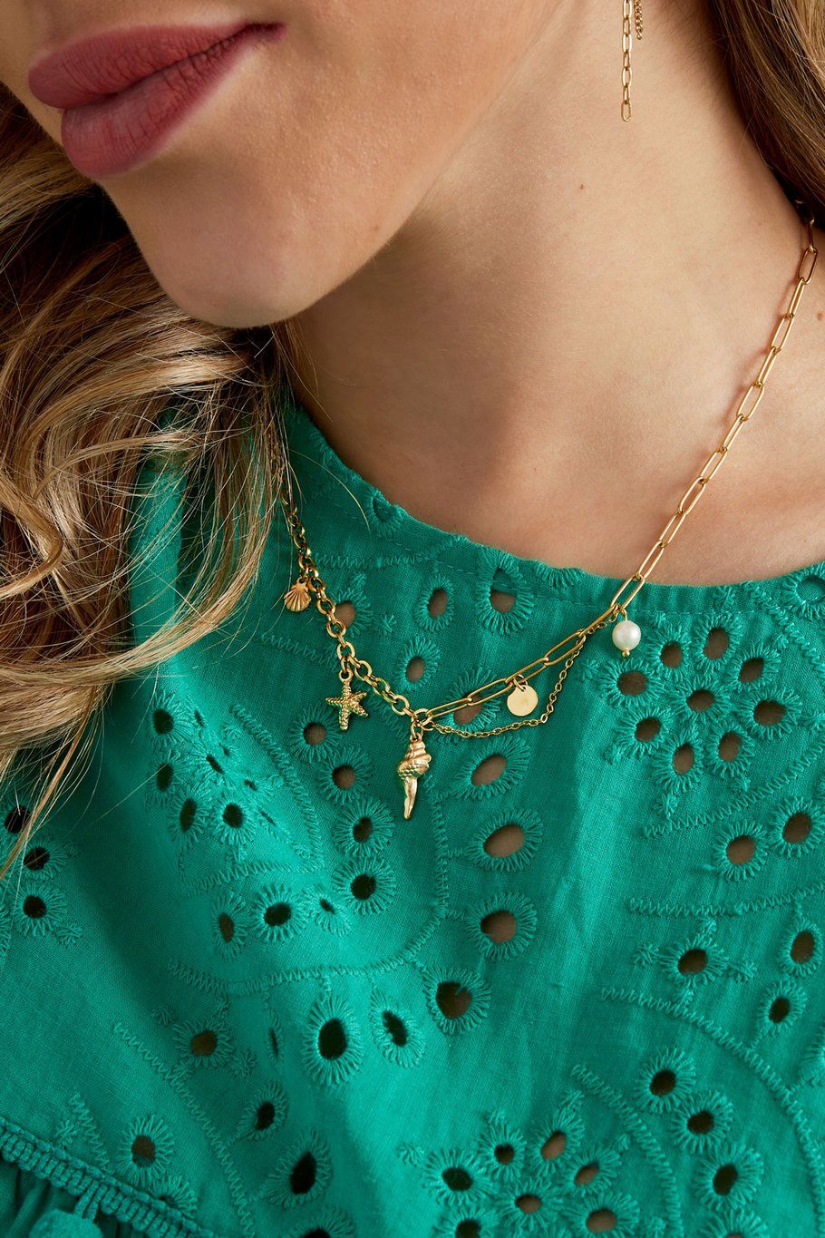 collier breloques d'été - couleur or Image3